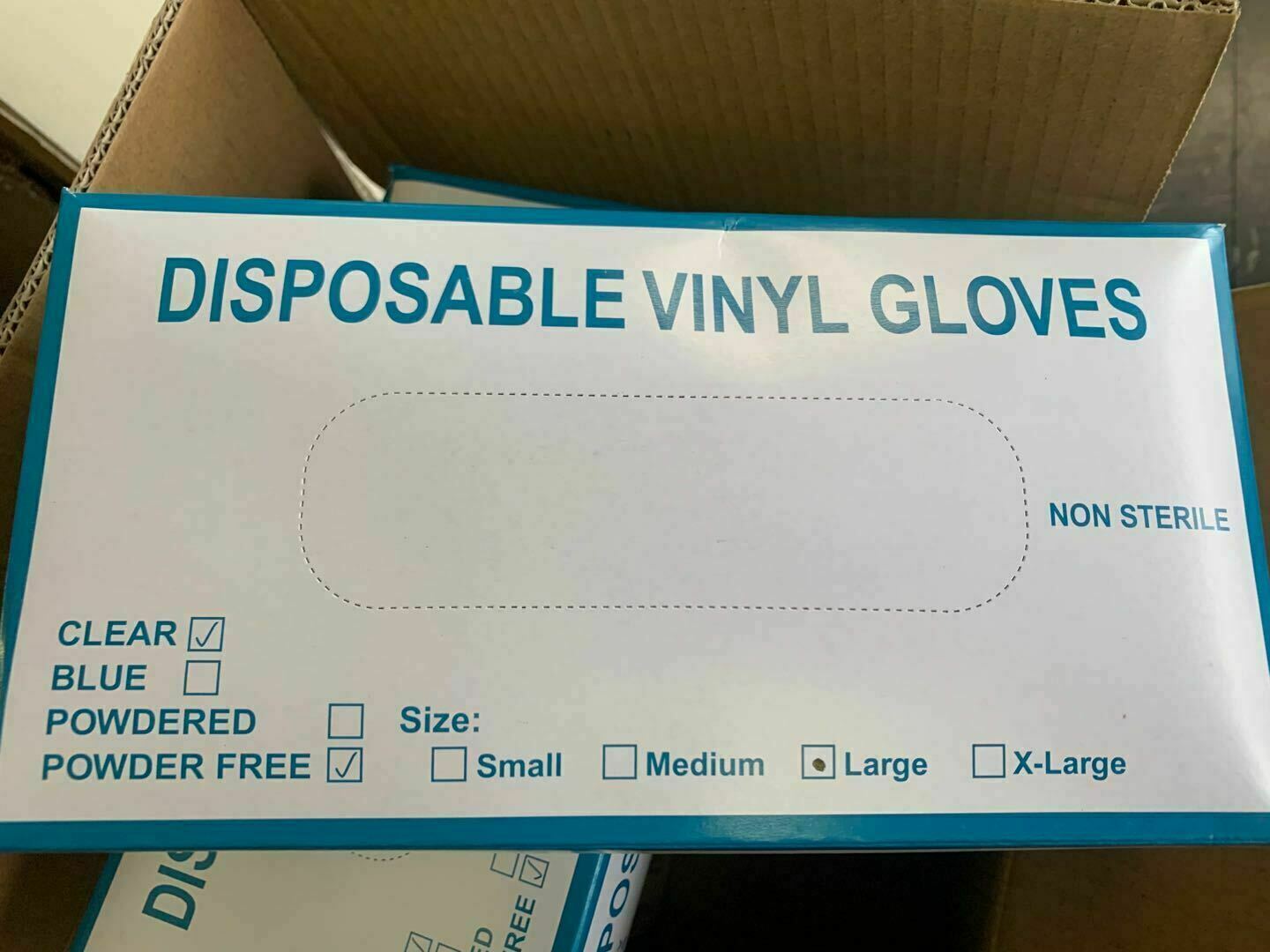 100 Pcs Vinyl Gloves Clear Powder Free Non Latex Examination Gloves